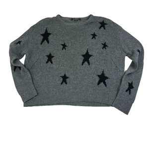 ACROBAT Sweater Women's Size S Wool Cashmere Stars Print Pullover Gray